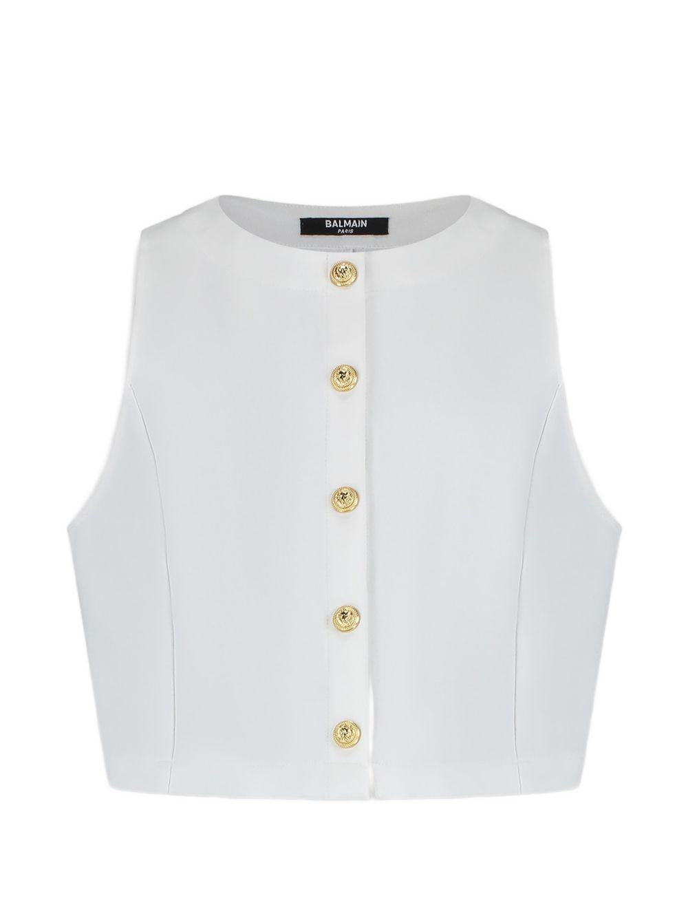 Gilet con bottoni dorati BY5A02J0371 100 BALMAIN KIDS
