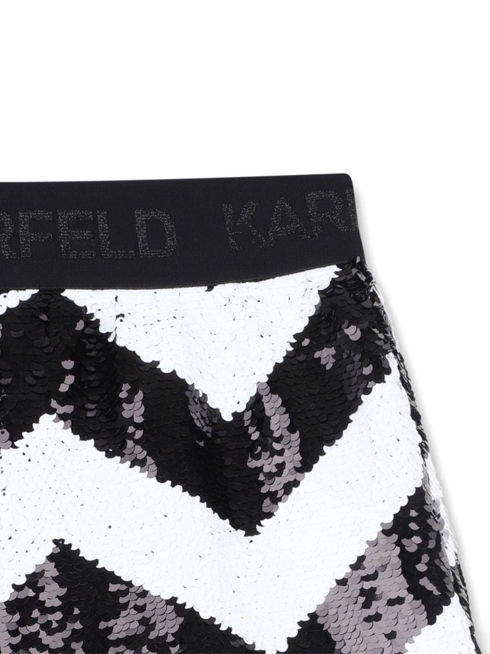 Shorts con Paillettes e Motivo Chevron Z30591 M41 KARL LAGERFELD KIDS