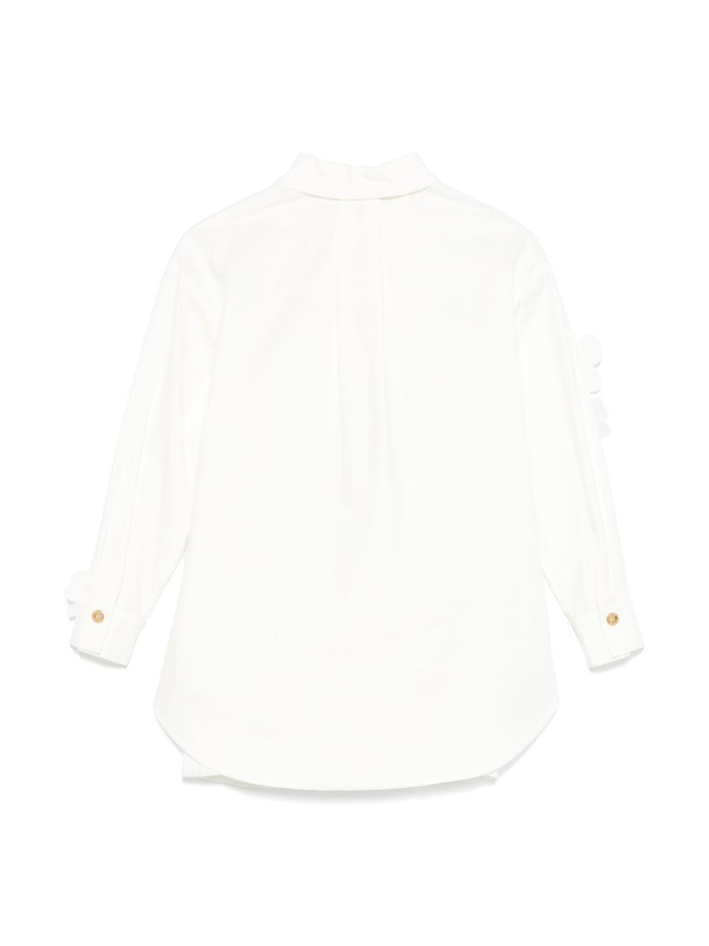 Camicia bianca con applicazioni a fiori EFAB5970RA008 D346 ELISABETTA FRANCHI KIDS