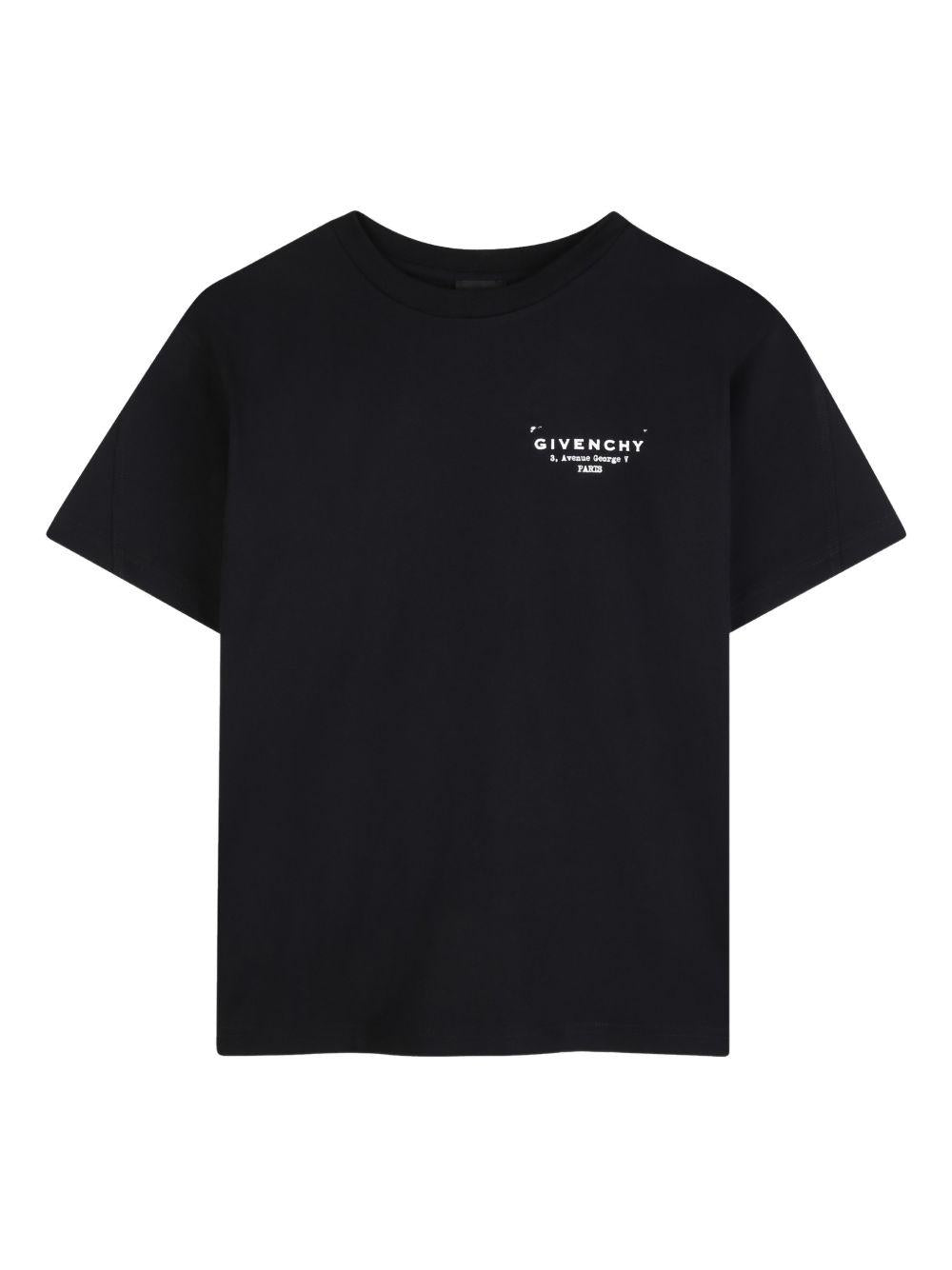 T-shirt in cotone con stampa logo H31075 09B GIVENCHY KIDS