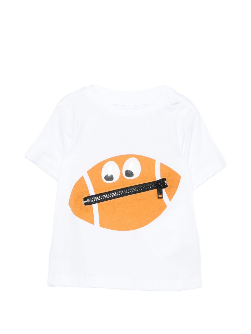 T-shirt con stampa football TY8640Z0434 100 STELLA MCCARTNEY KIDS