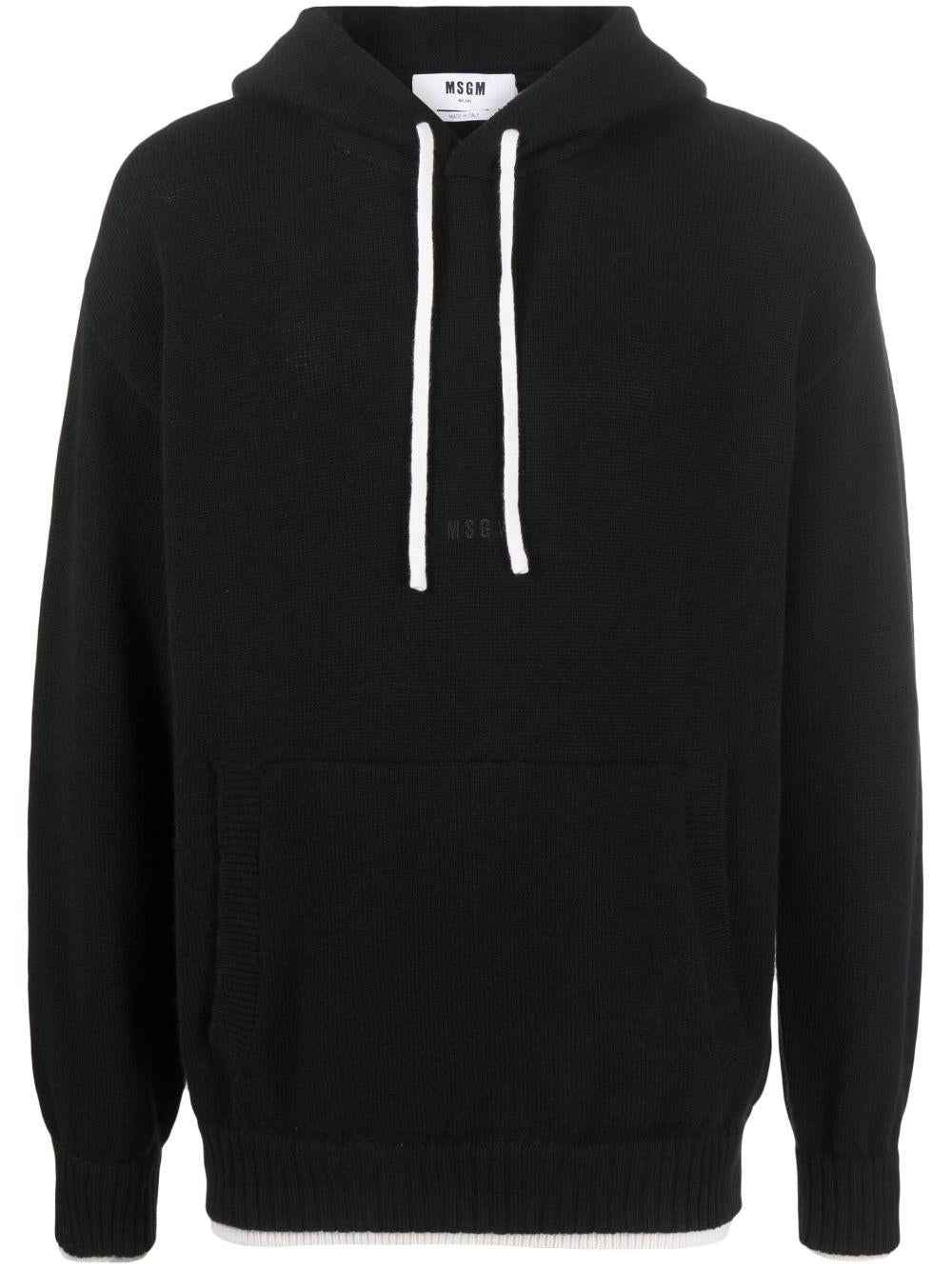 Maglia con cappuccio embroidery cashmere blen 3540MM205237787 99 MSGM