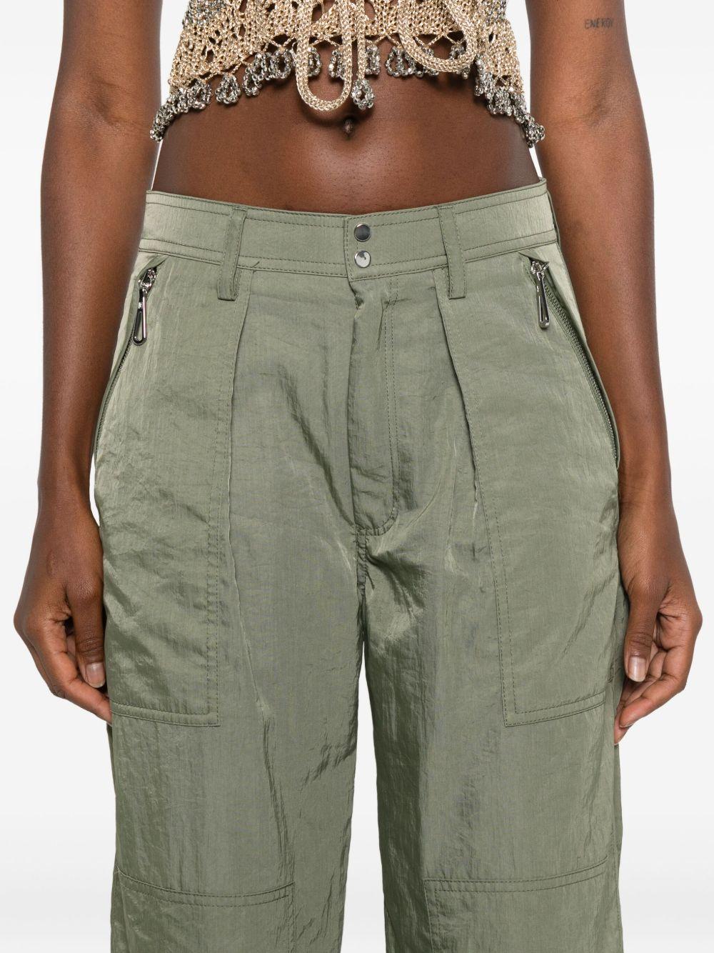 Pantaloni verdi plissettati con tasche 25ACPA055PA0249 P309 RABANNE
