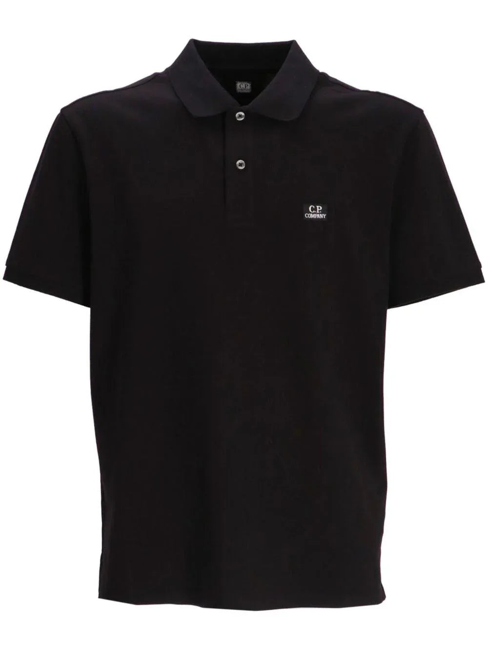 Polo nera strech piquet mini logo petto - Preludio Moda