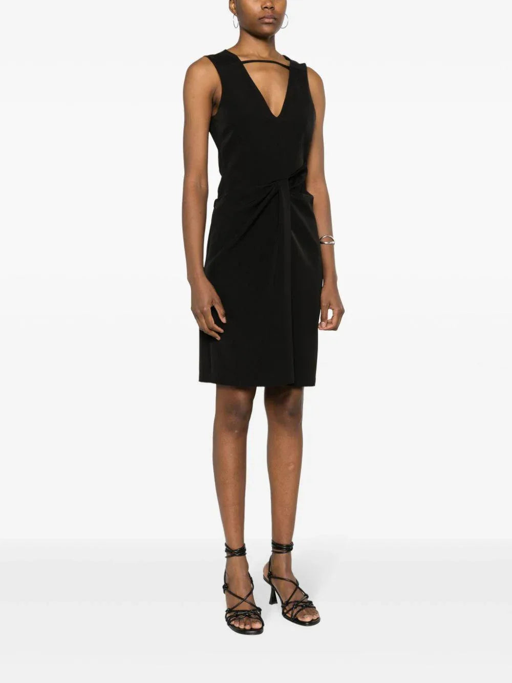 Abito nero con arricciatura - Preludio Moda