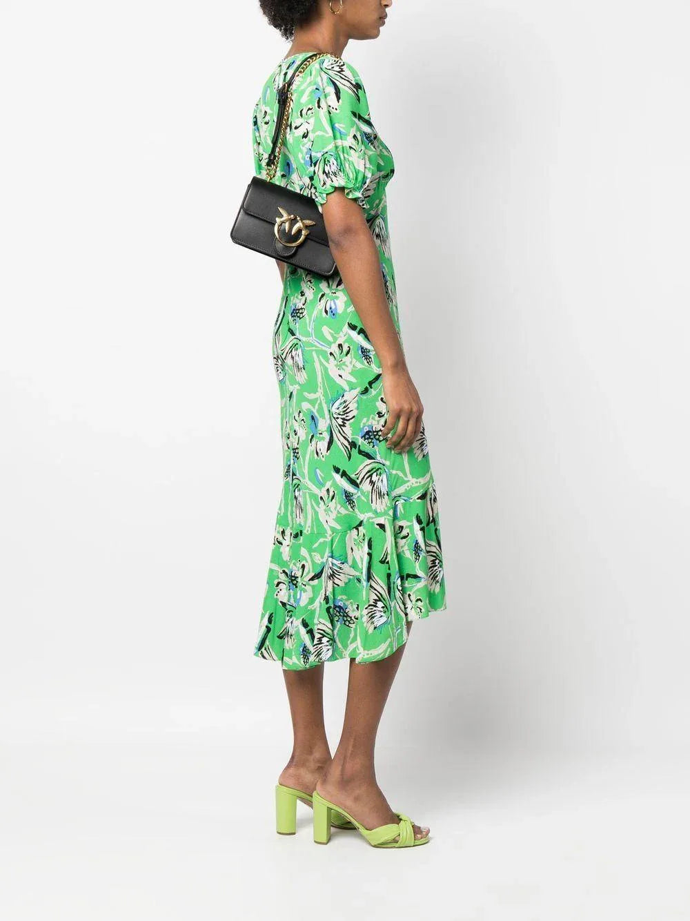 Borsa a Spalla Nera in Pelle con Fibbia Love Birds - Preludio Moda