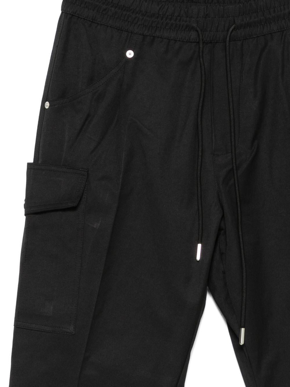 Pantaloni cargo in cotone con coulisse XP3375 NERO YES LONDON