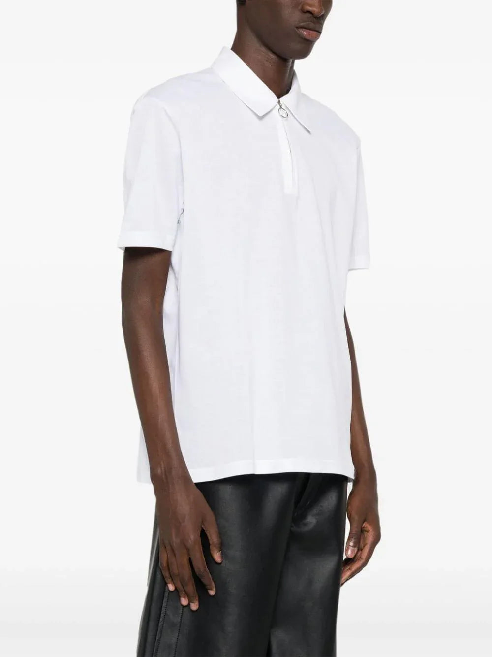 Polo bianco mezza zip frontale - Preludio Moda