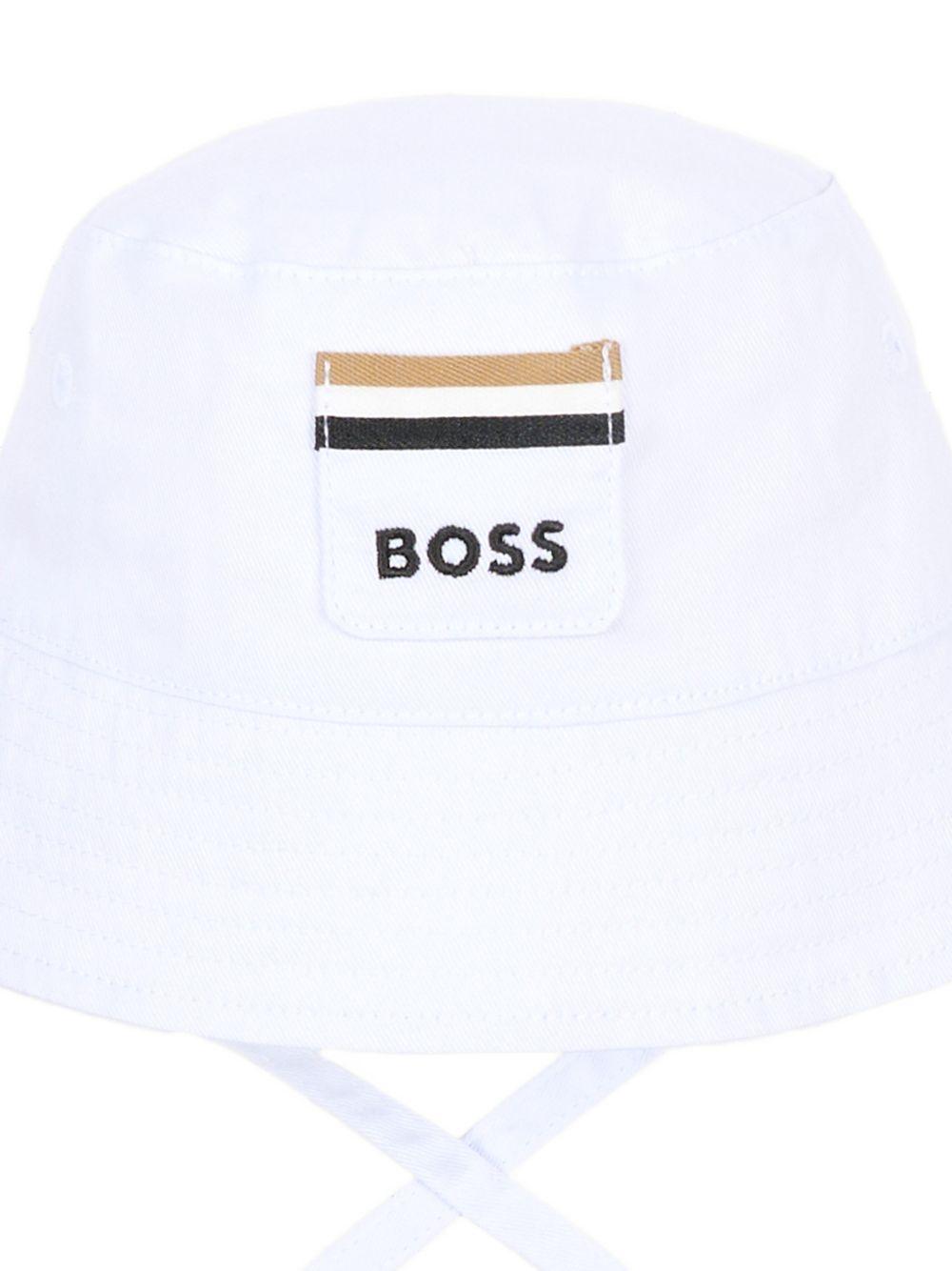 Cappello cloche in cotone con lacci J53103 10P BOSS KIDSWEAR