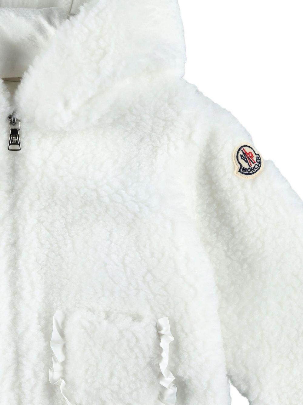 Felpa con Cappuccio Zip e Ruches K29518G0000389A3X 032 MONCLER KIDS