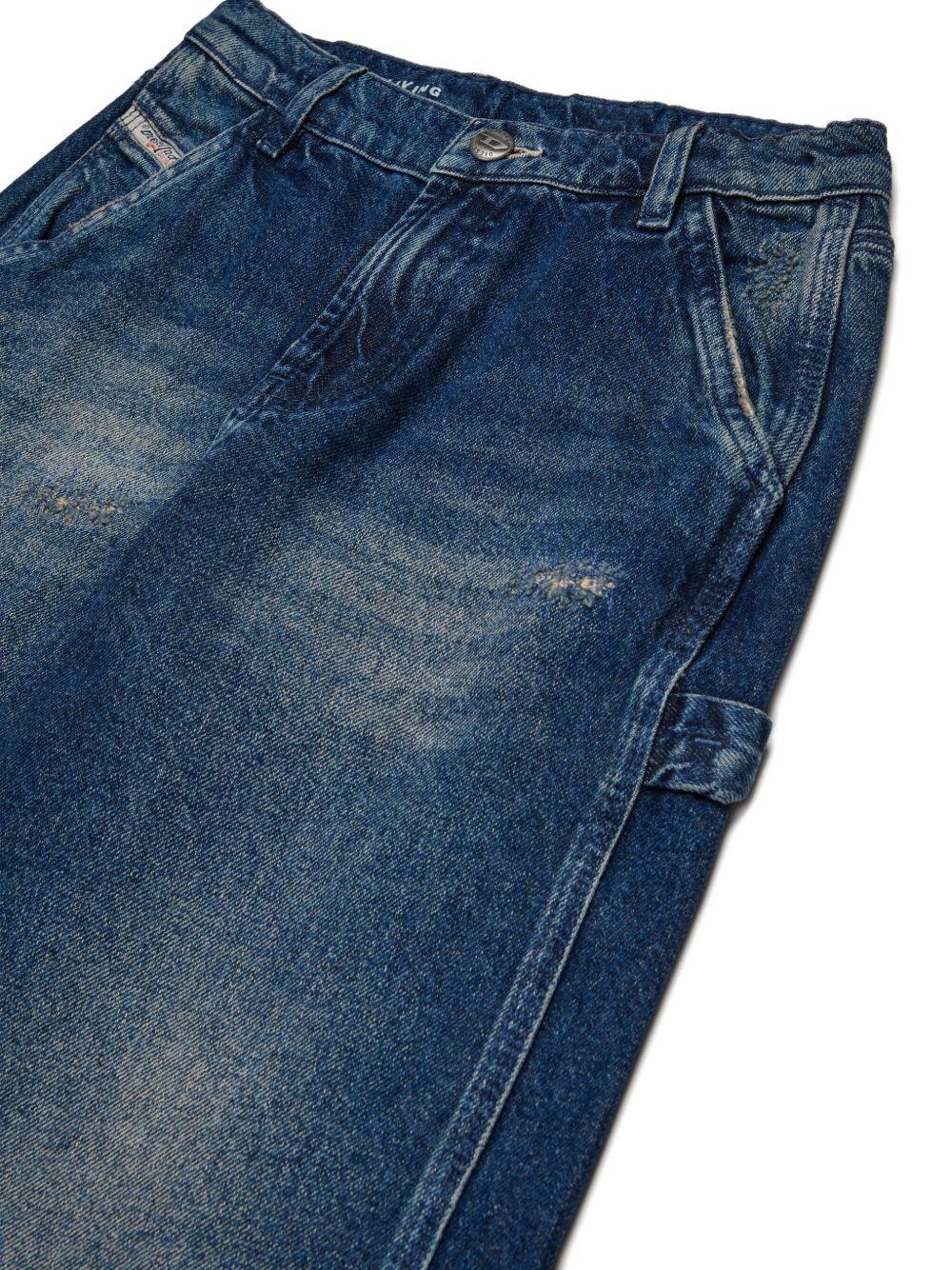 Jeans D-Agjx-J in Cotone con Cinque Tasche J02349KXBQC K01 DIESEL KIDS