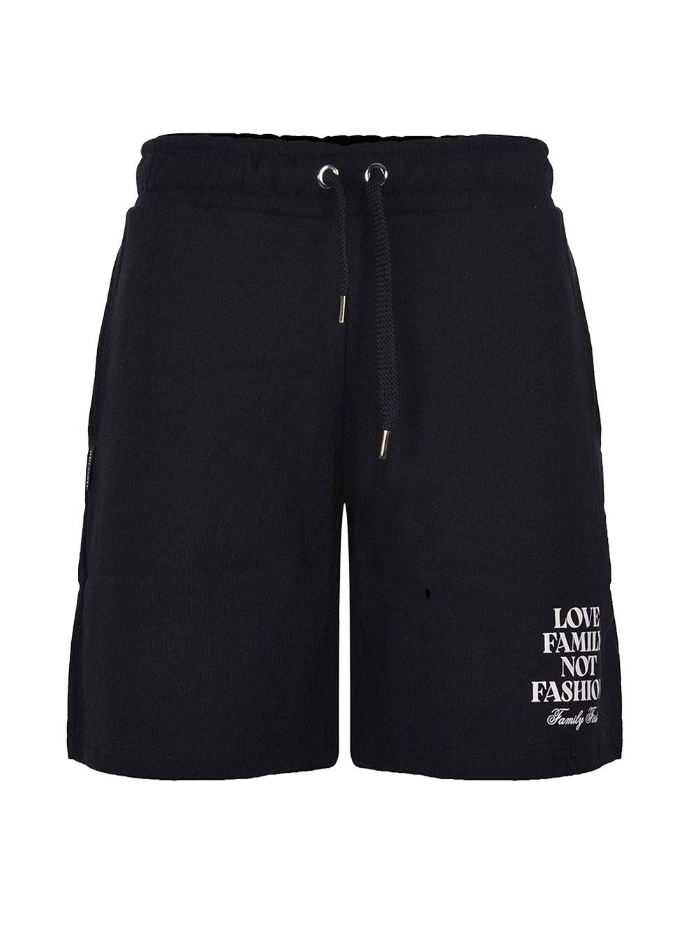 Bermuda nero slogan frontale