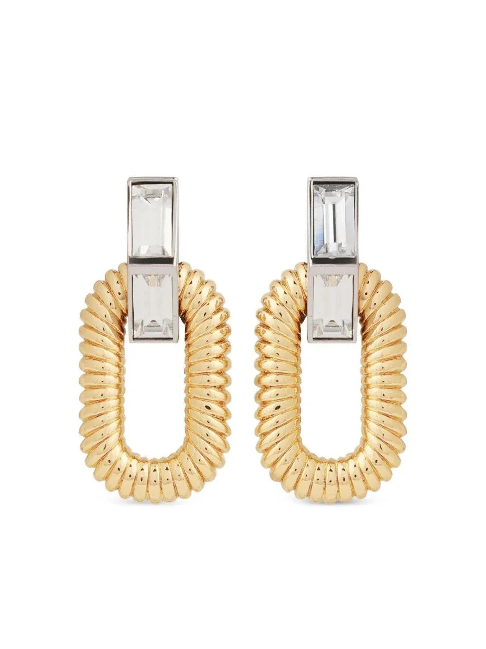 Orecchini XL Link dorati con strass - Preludio Moda