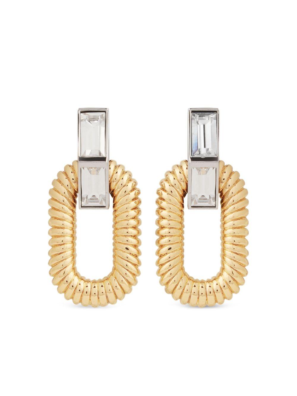 Orecchini XL Link dorati con strass 25ABB0024MET784 M711 RABANNE