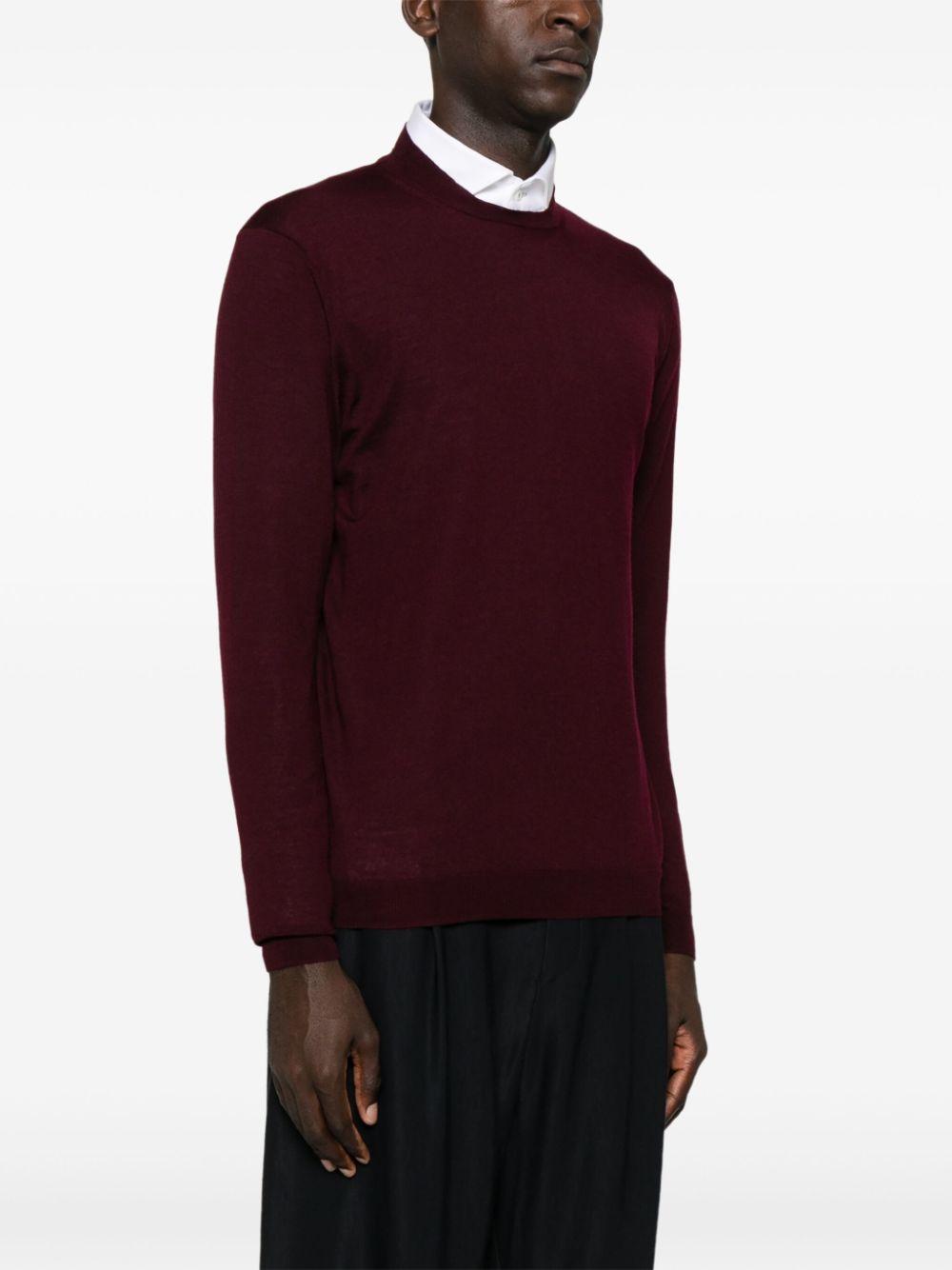 Maglione k139 bordeaux in maglia fine lana L1MFW24256687 R032 LOW BRAND
