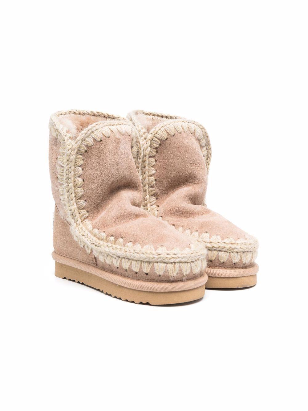 Stivali rosa antico in pelle scamosciata MUFK101000A CAM MOU KIDS