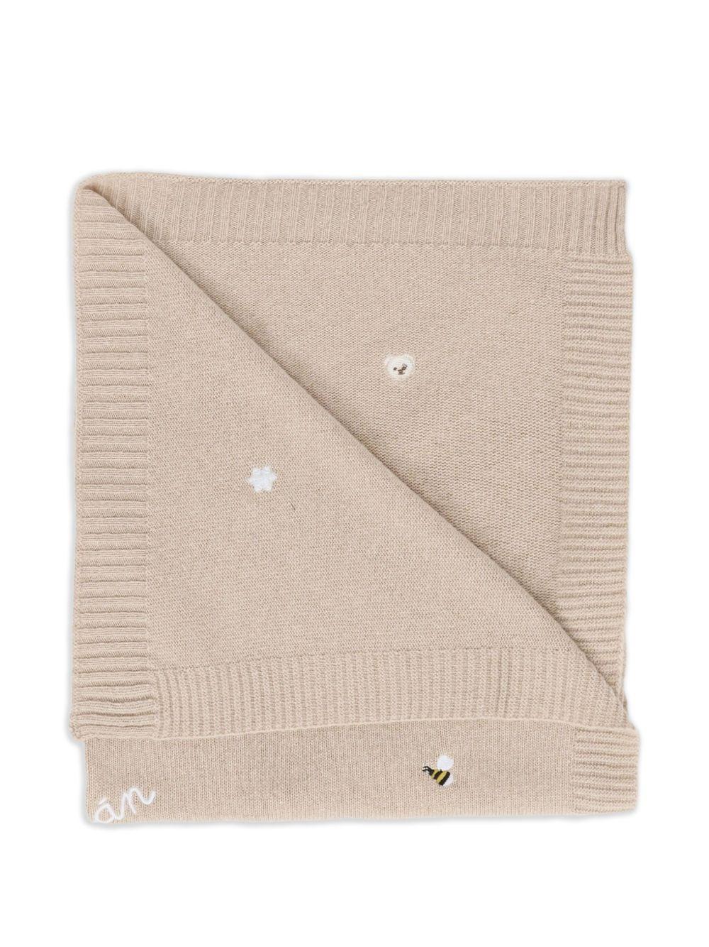 Coperta Beige per Bambini con Logo Ricamato I25012 BEIGE NANAN KIDS
