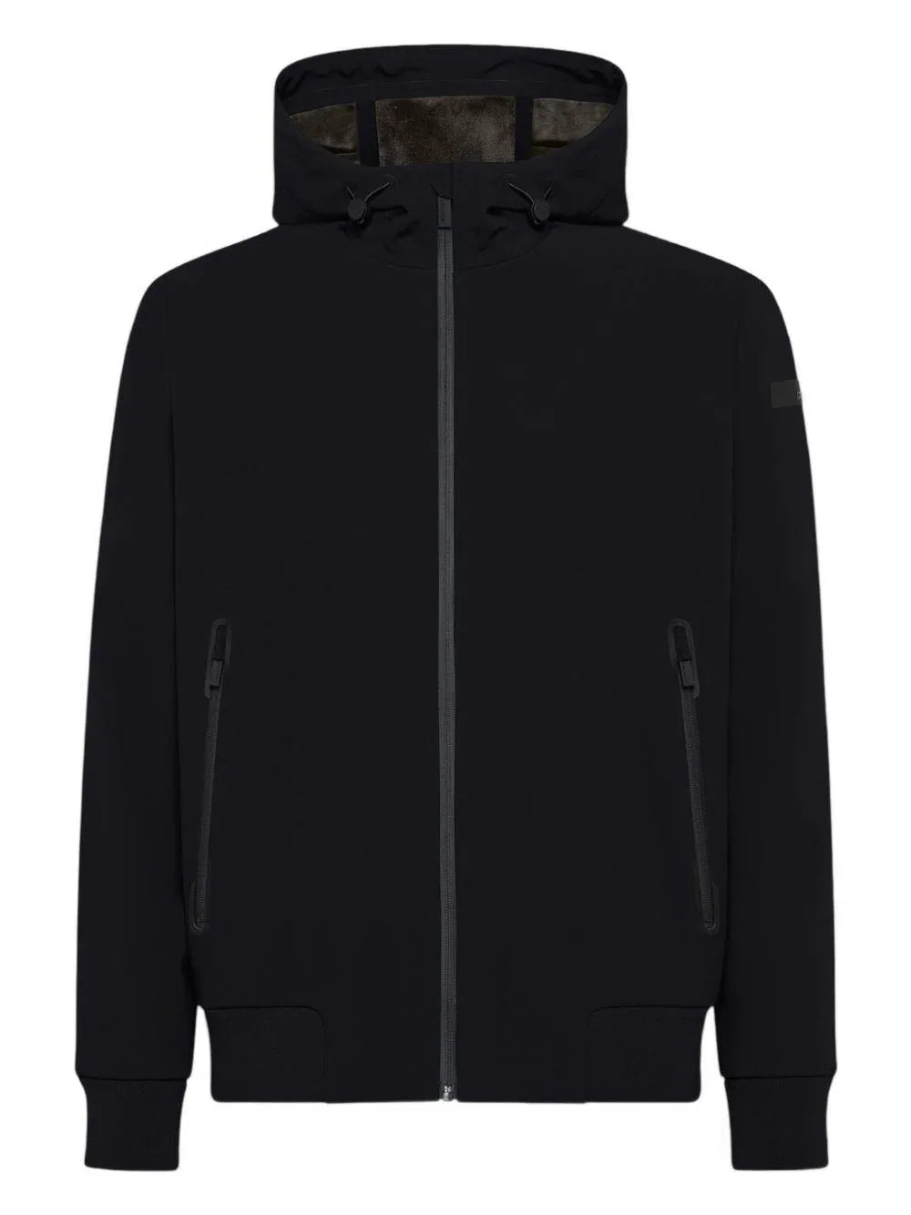 Giacca blu con cappuccio e zip frontale - Preludio Moda