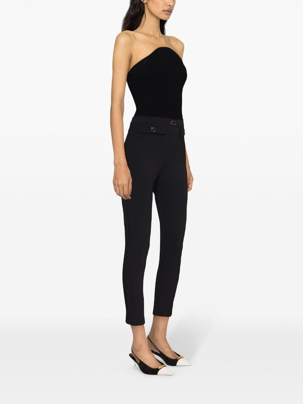 Pantalone dritto con patte nero