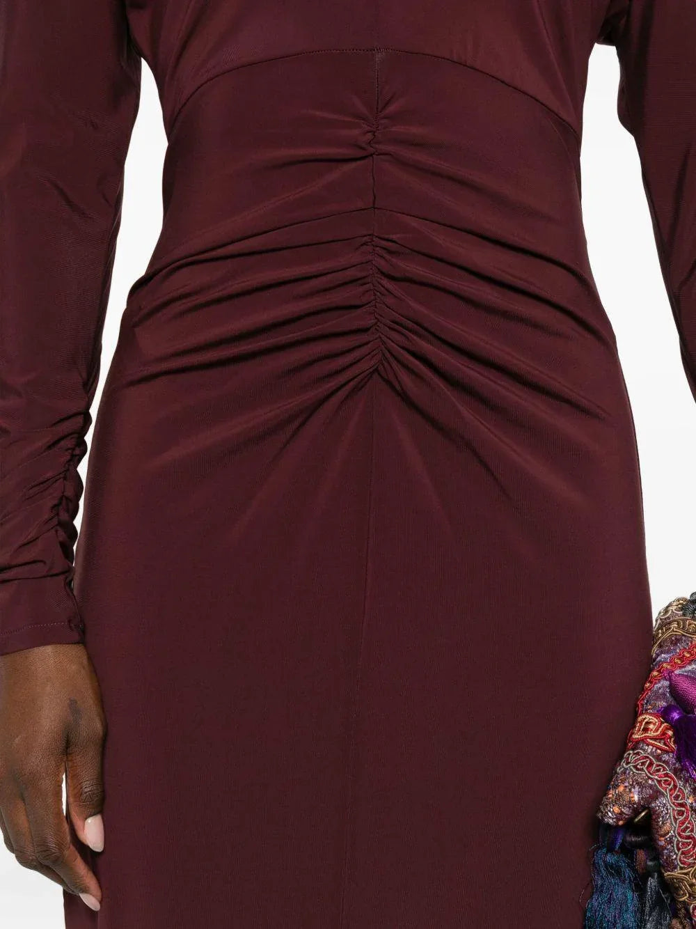 Abito midi con ruches sul davanti - Preludio Moda