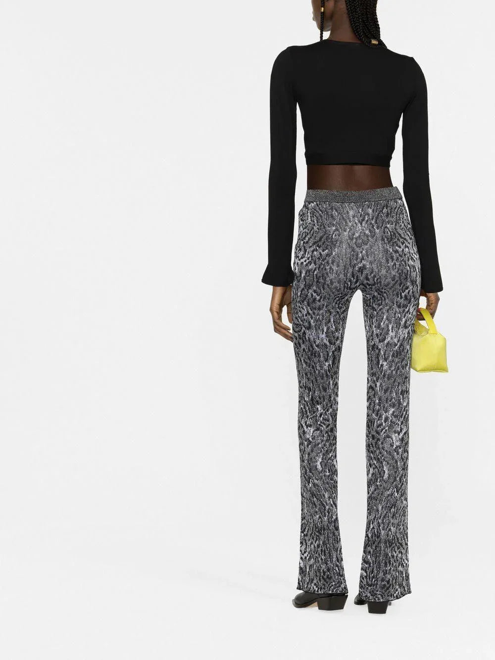 Pantalone fantasia animalier nero/grigio - Preludio Moda