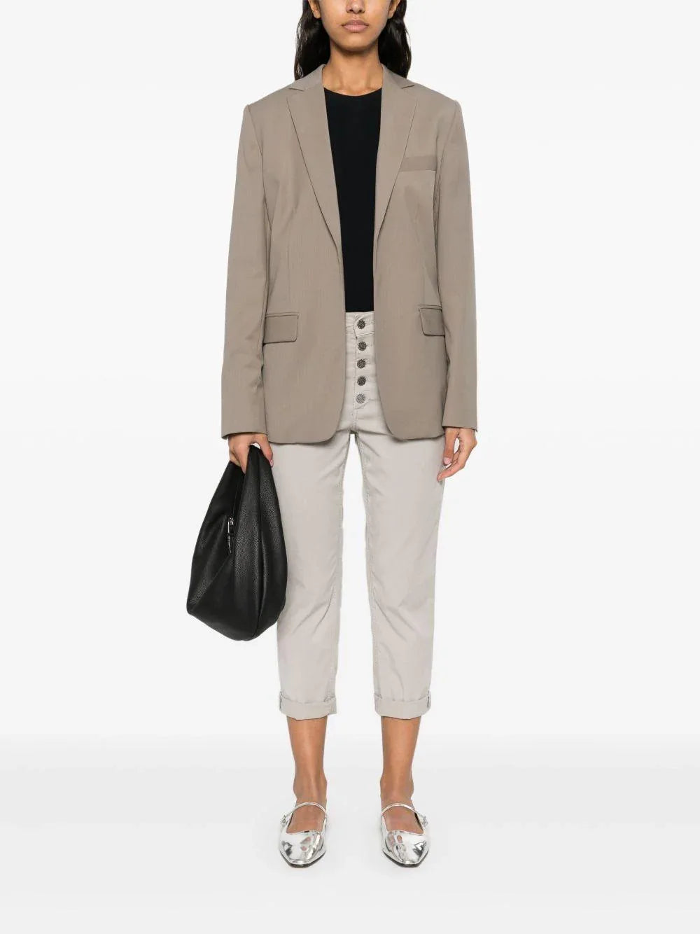 jeans Koons bottoni gioiello beige - Preludio Moda