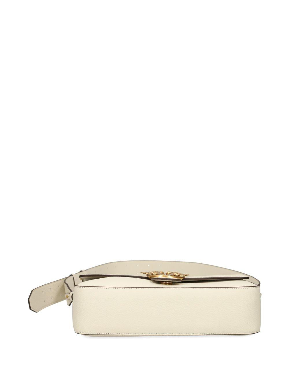 Borsa bianco oro con borchie e tracolla regolabile 104524A2OX Z14Q PINKO