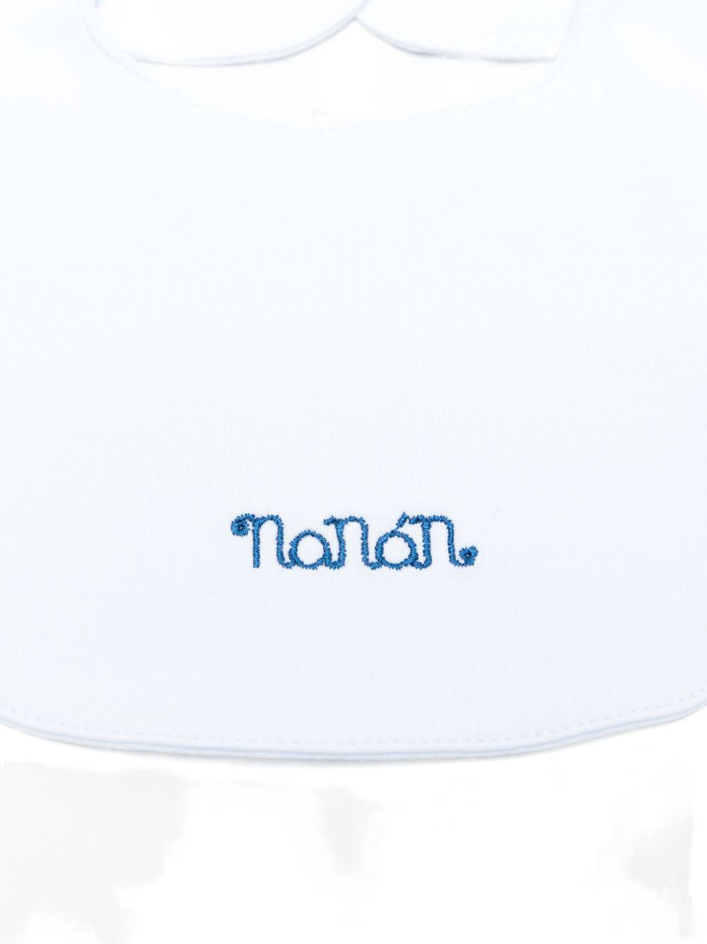 Bavetta in cotone con ricamo logo E26015 AZZURRO NANAN KIDS