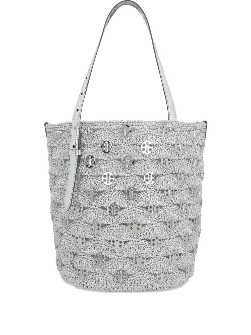 BORSA TOTE ARGENTO IN RAFIA LUREX