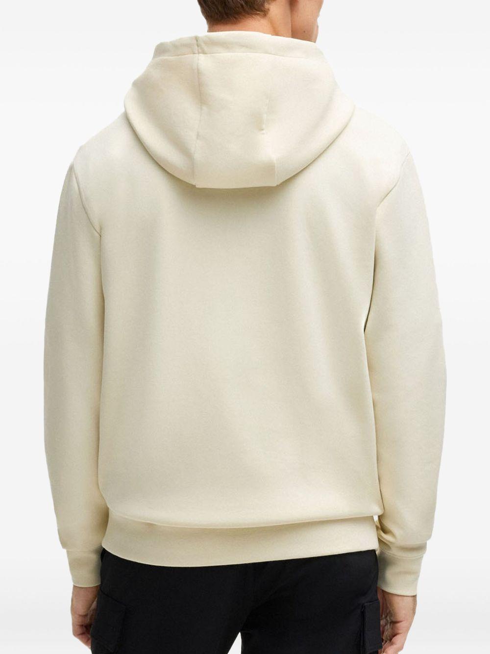 Felpa bianca con cappuccio elasticizzata BOSS x NFL con grafica color oro