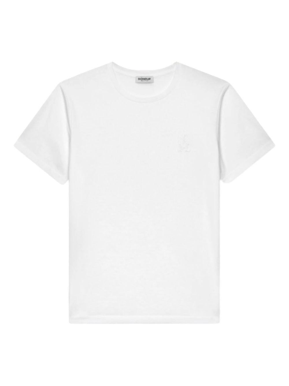 T-shirt bianca mini logo ricamo tono su tono US198JF0271UIT1 000 DONDUP