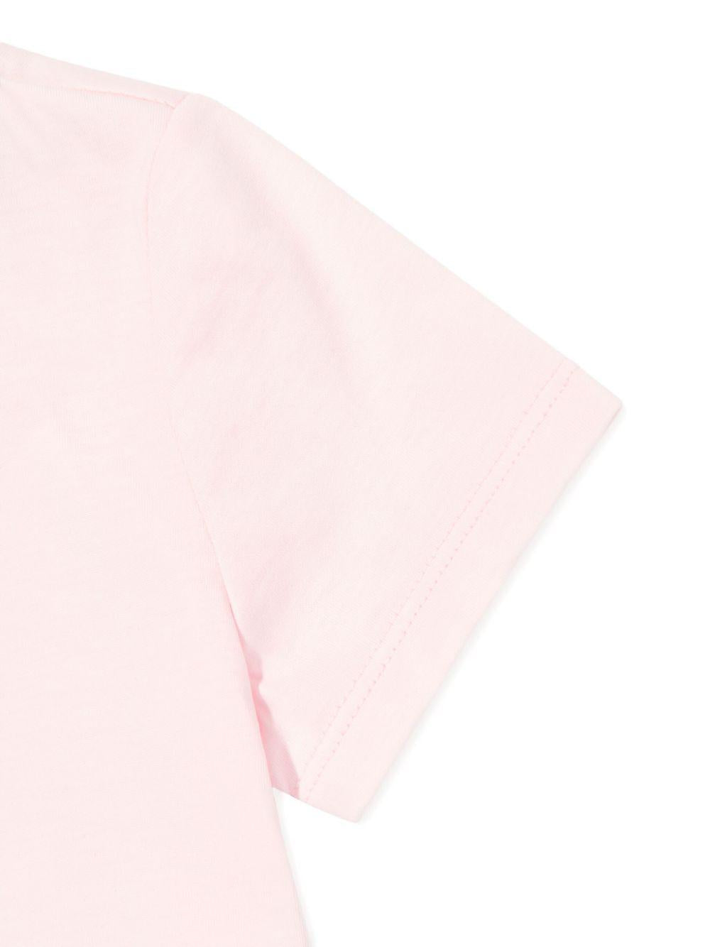 T-shirt rosa chiaro con logo frontale