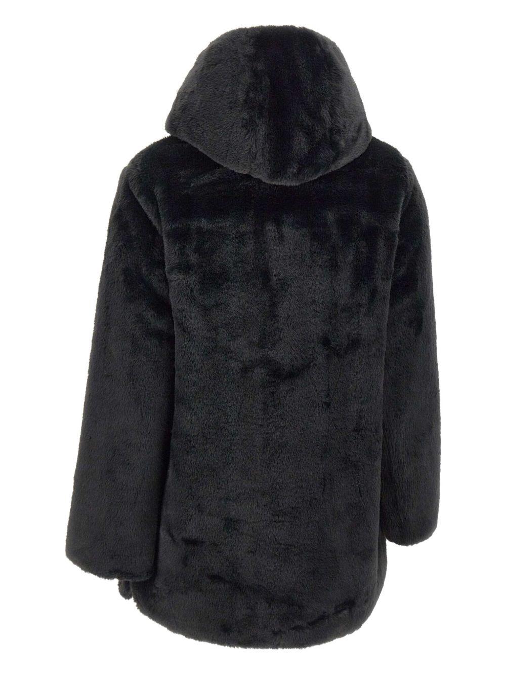Cappotto in eco pelliccia con cappuccio D40070WFURY21 10000 SAVE THE DUCK
