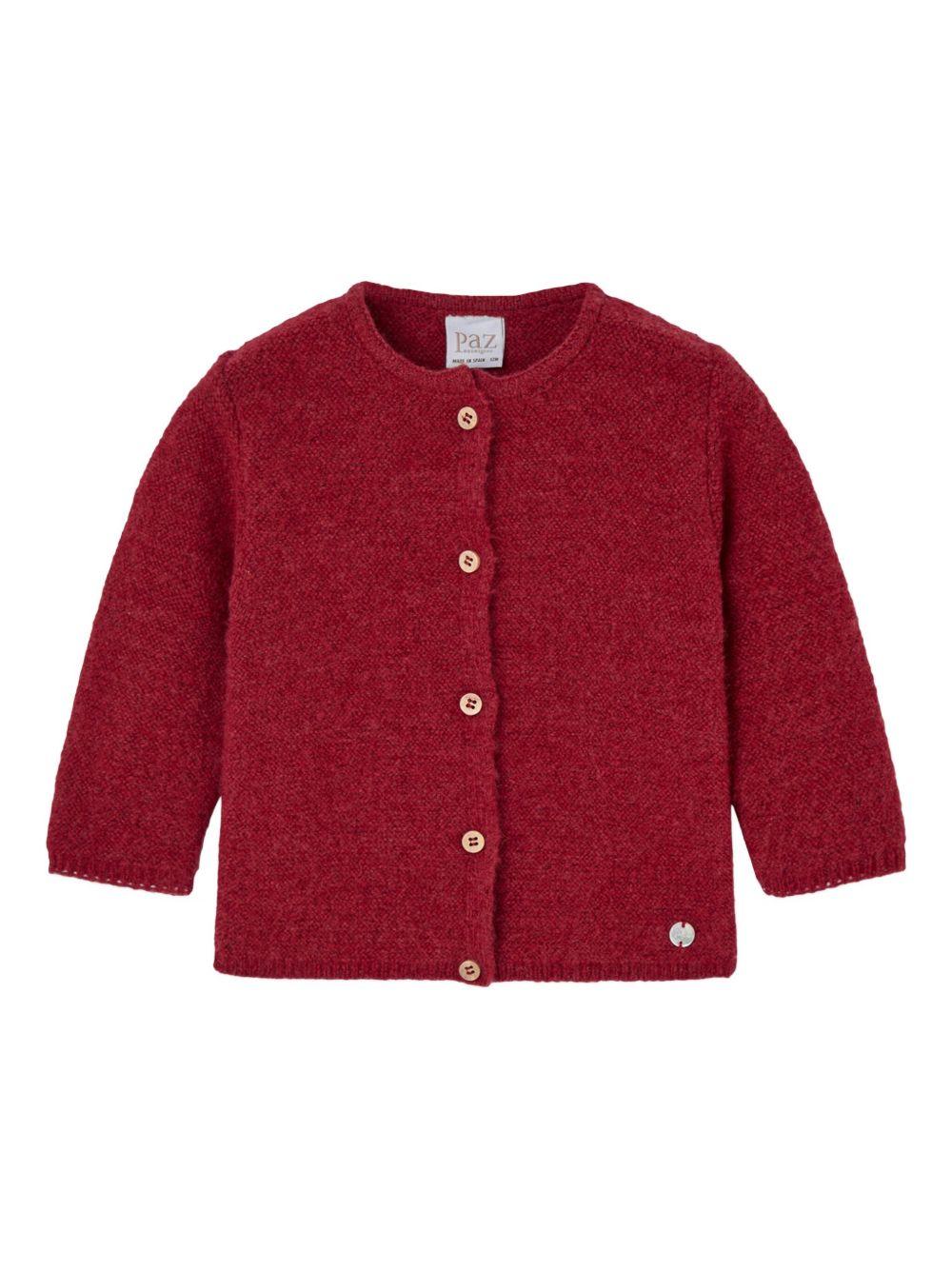 Cardigan Rosso con Lavorazione in Rilievo 001133014 53H104 PAZ RODRIGUEZ KIDS