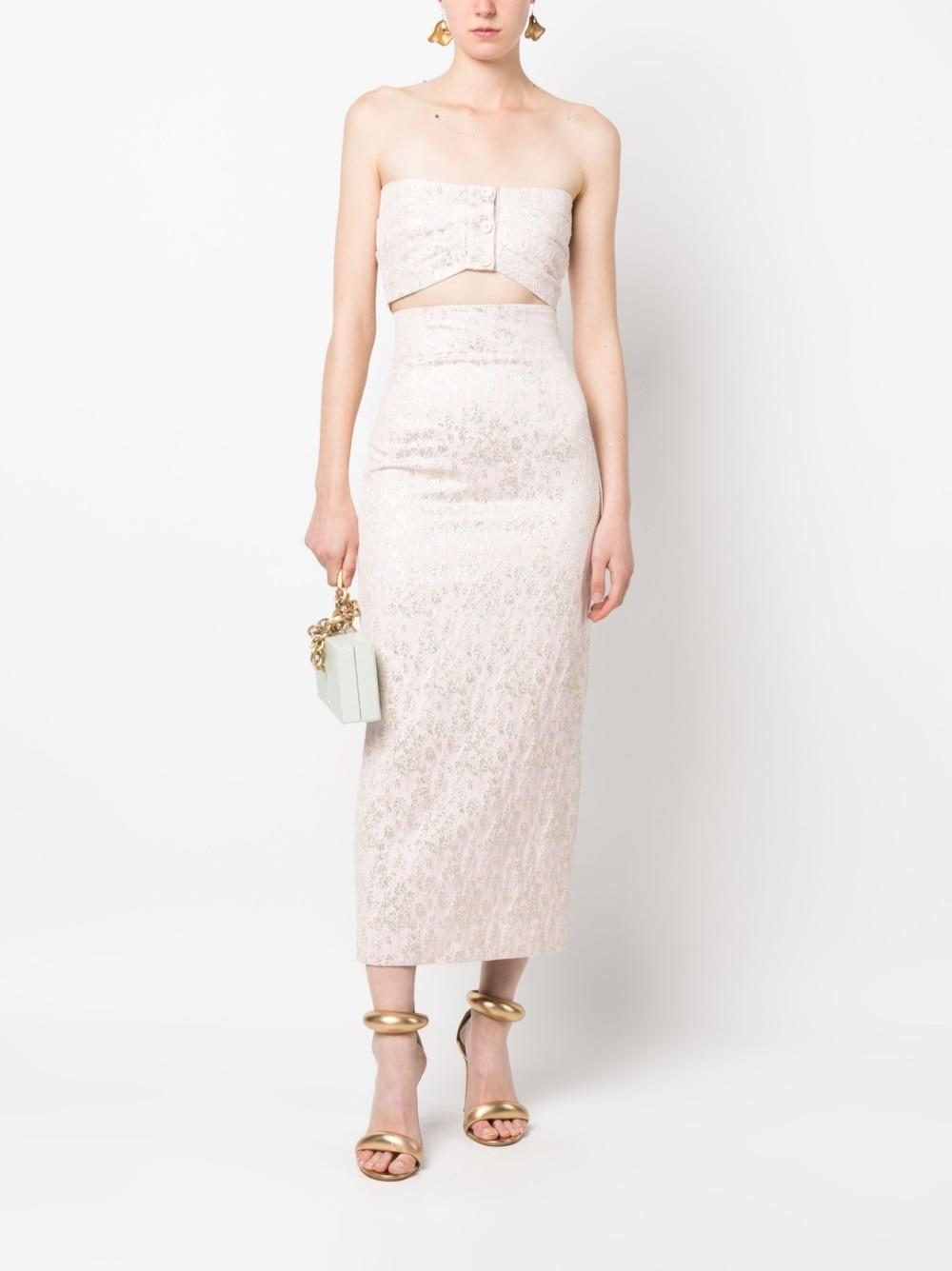 Gonna midi rosa con ricamo satin A0115 2127 ROSA PHILOSOPHY DONNA