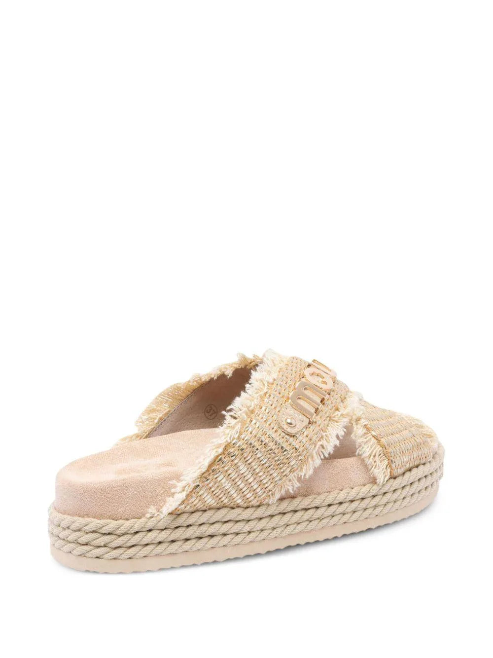 Criss-cross rope raffia sandal rafia metal - Preludio Moda