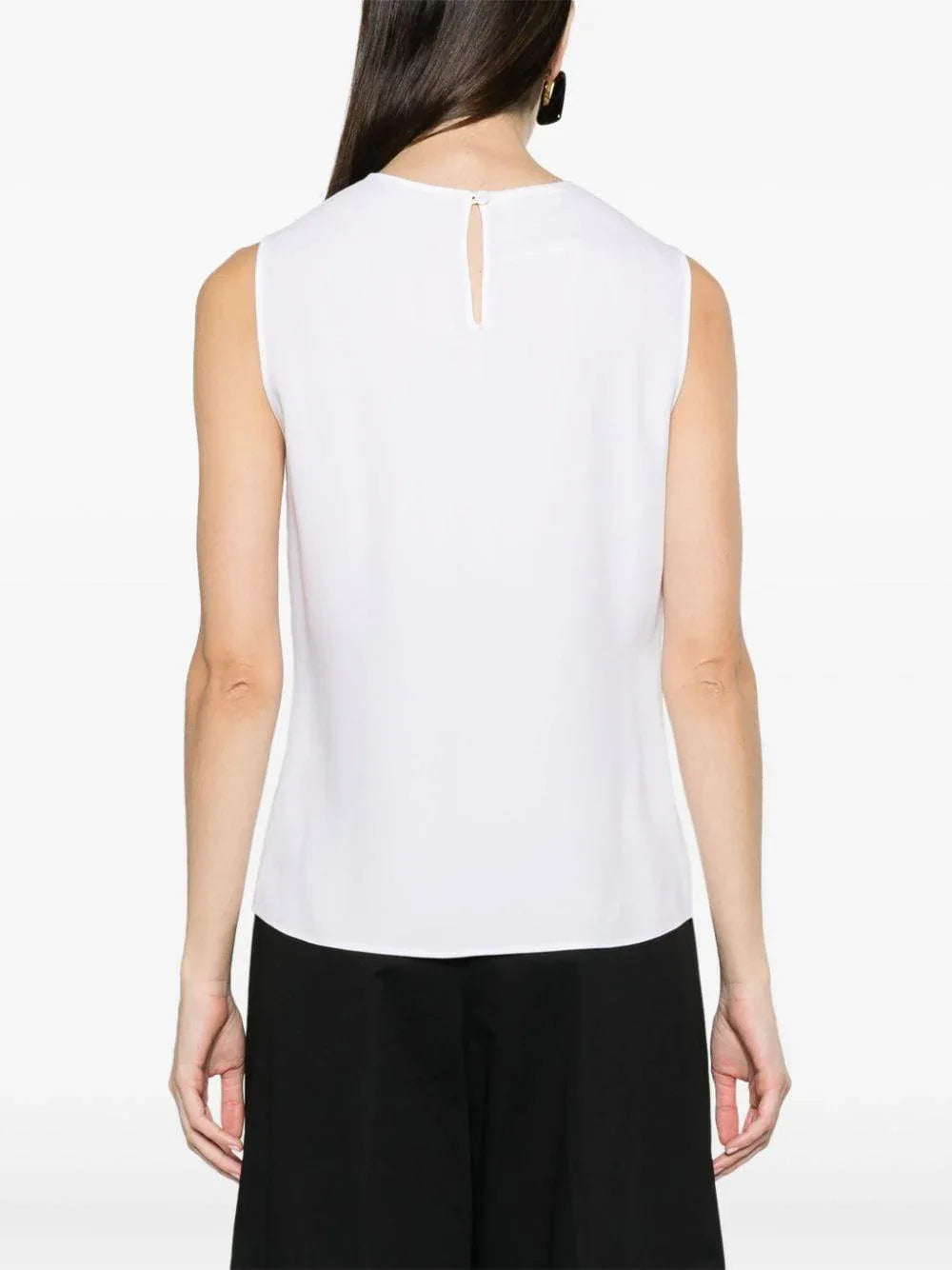 Blusa smanicata bianca cut-out heart - Preludio Moda