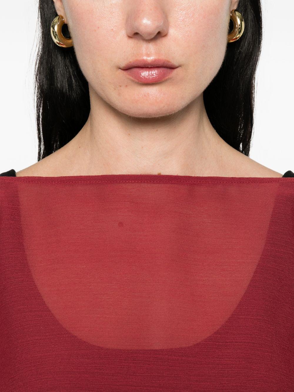 Cappa in poliammide bordeaux effetto drappeggiato WS00361 BORDEAUX BABYLON COLLECTION