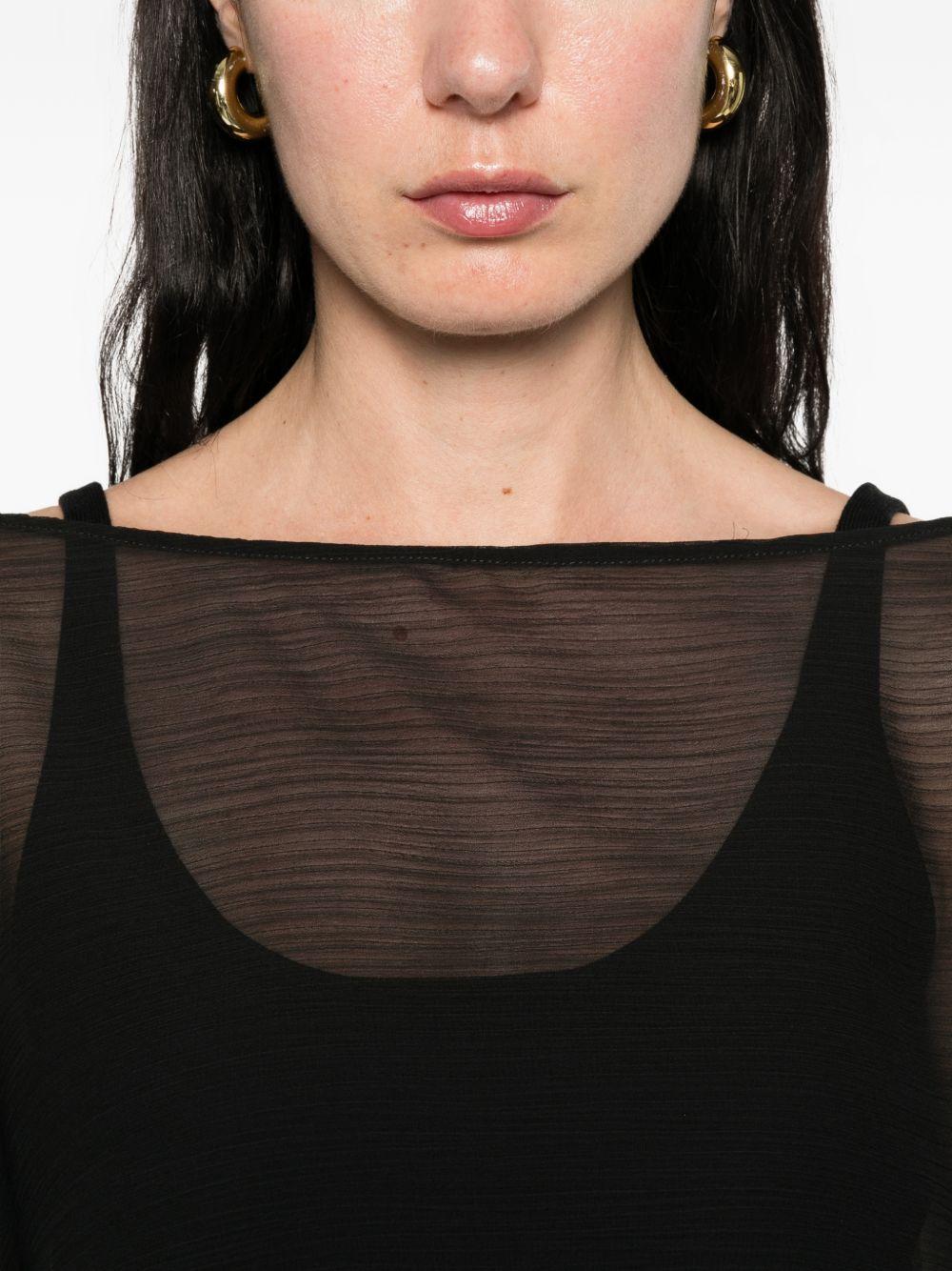 Cappa in poliammide effetto trasparente WS00361 NERO BABYLON COLLECTION