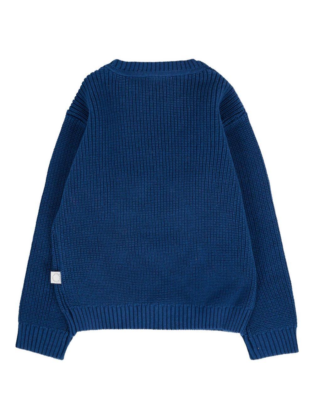 Maglione Blu con Applicazione Monster Face - Preludio Moda