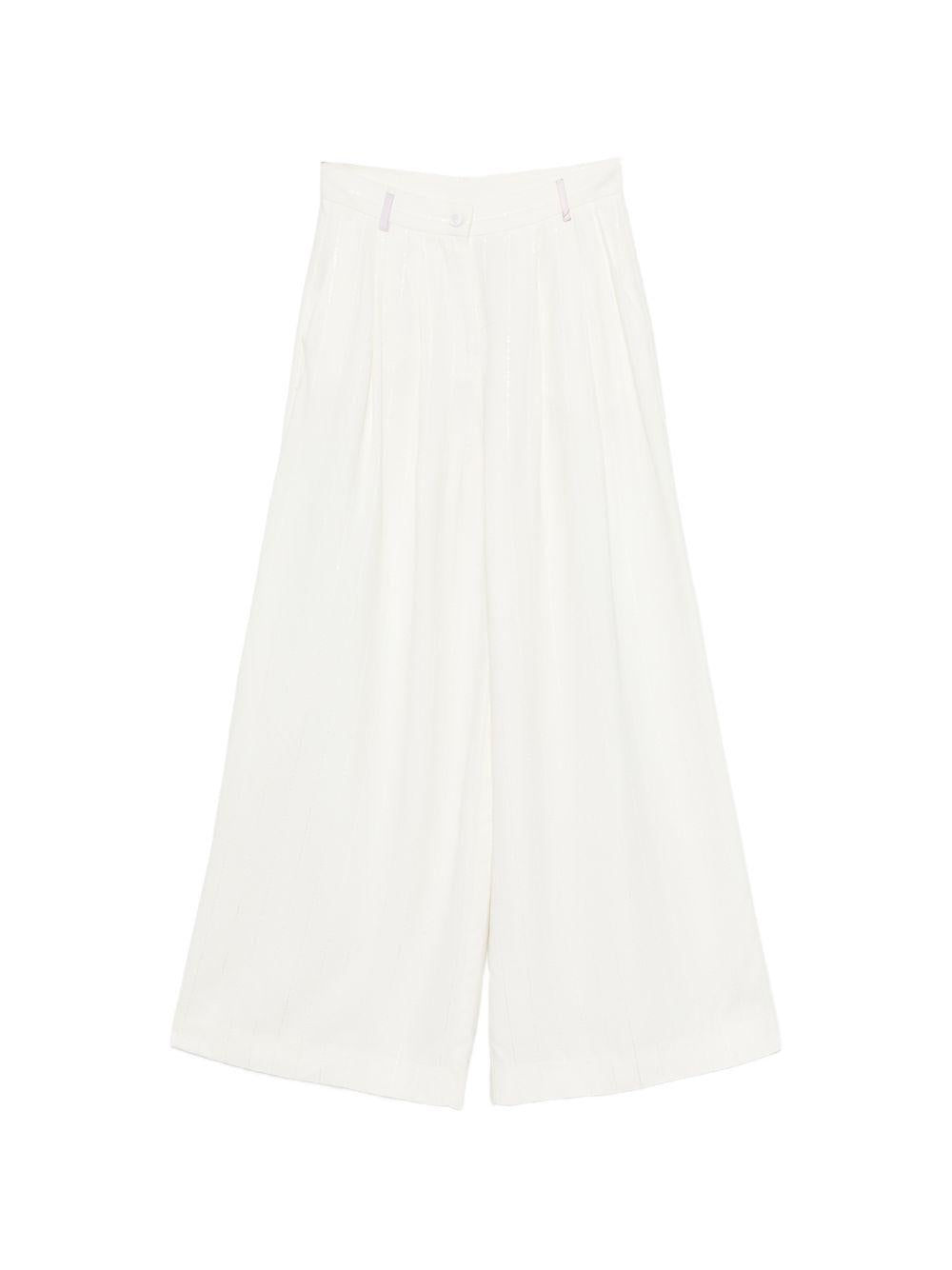 Pantaloni a palazzo con paillettes e righe PY6A90S0228 101BC EMILIO PUCCI KIDS