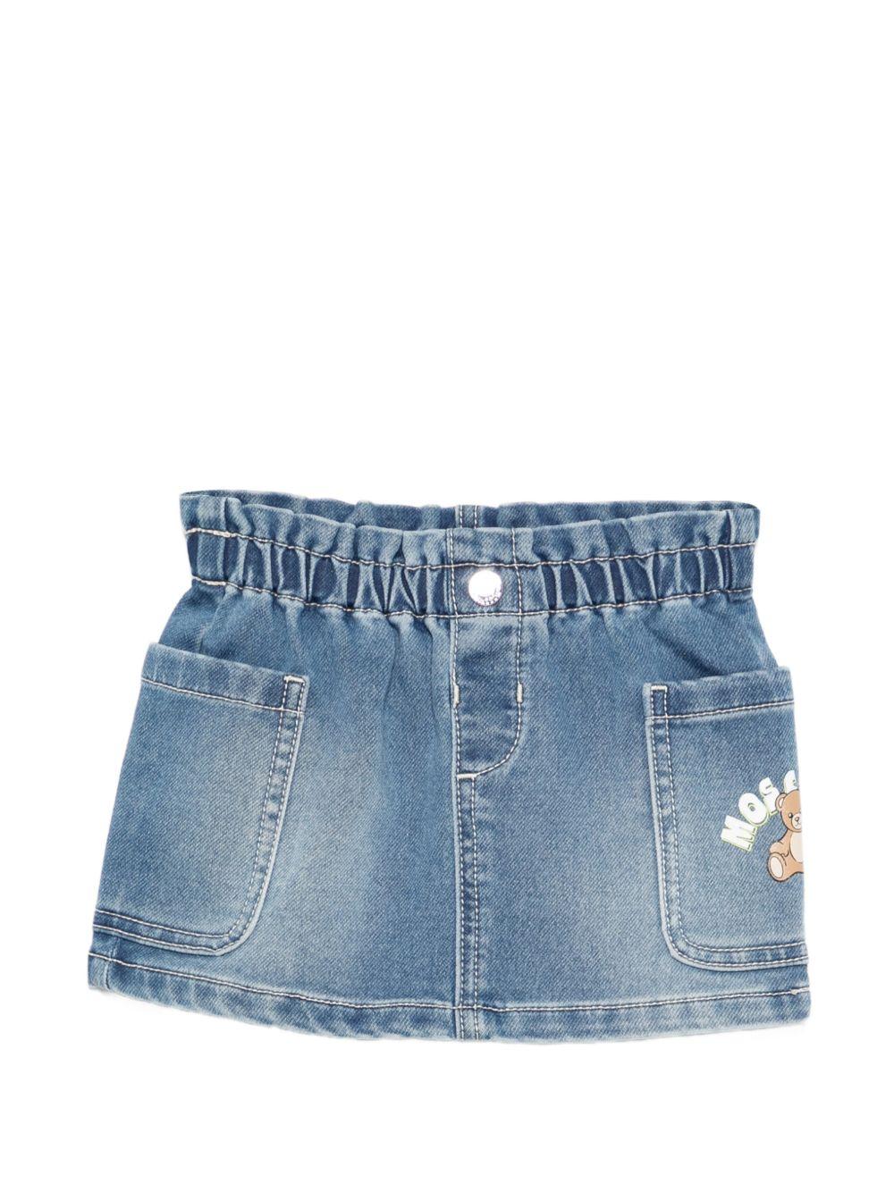 Gonna in denim con elastico MAJ019LDE17 40507 MOSCHINO KIDS