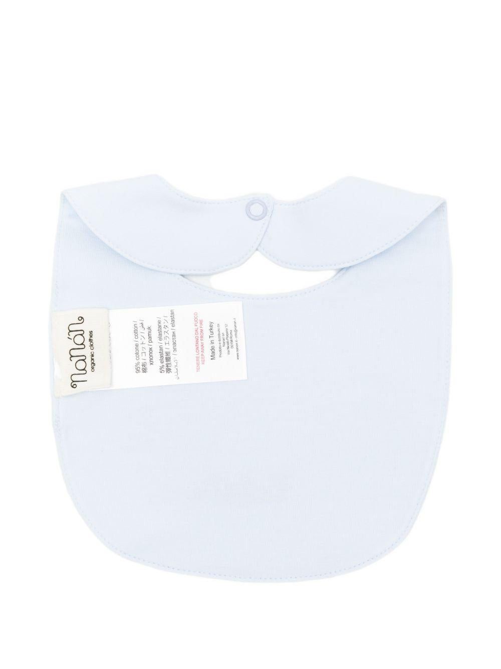 Bavetta in cotone con ricamo logo E26015 AZZURRO NANAN KIDS