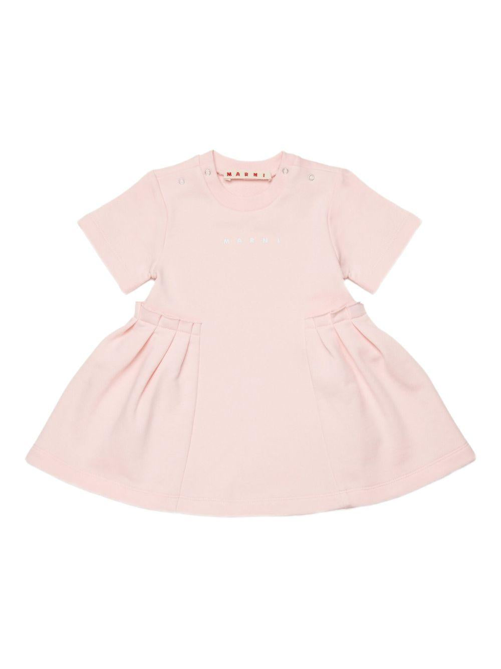 Abito a maniche corte con gonna a pieghe M01802M00V0 0M351 MARNI KIDS