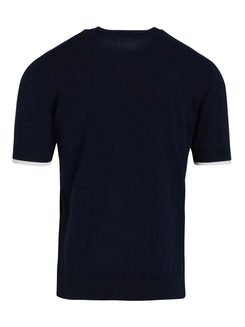 maglia girocollo blu orli a contrasto - Preludio Moda