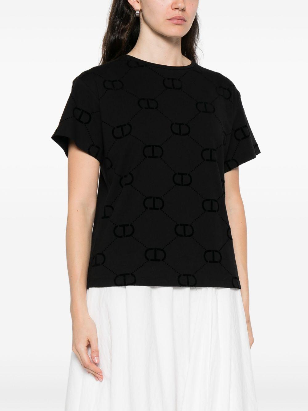 T-shirt Donna Nero con Logo 252TP2055 00006 TWINSET