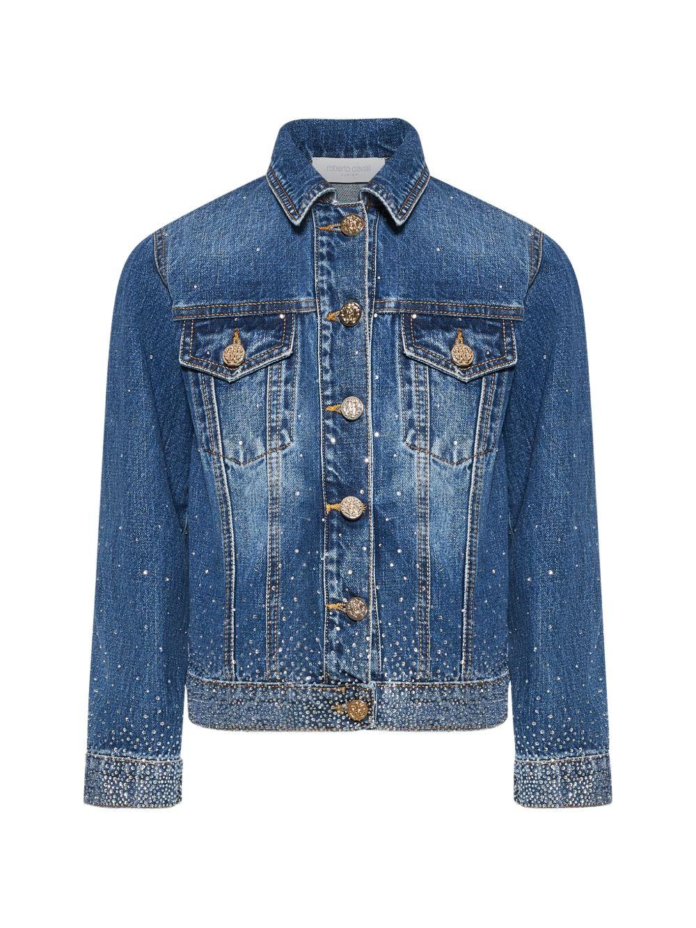 Giacca di jeans con borchie CGP26050GB DENIMBLUE ROBERTO CAVALLI JUNIOR