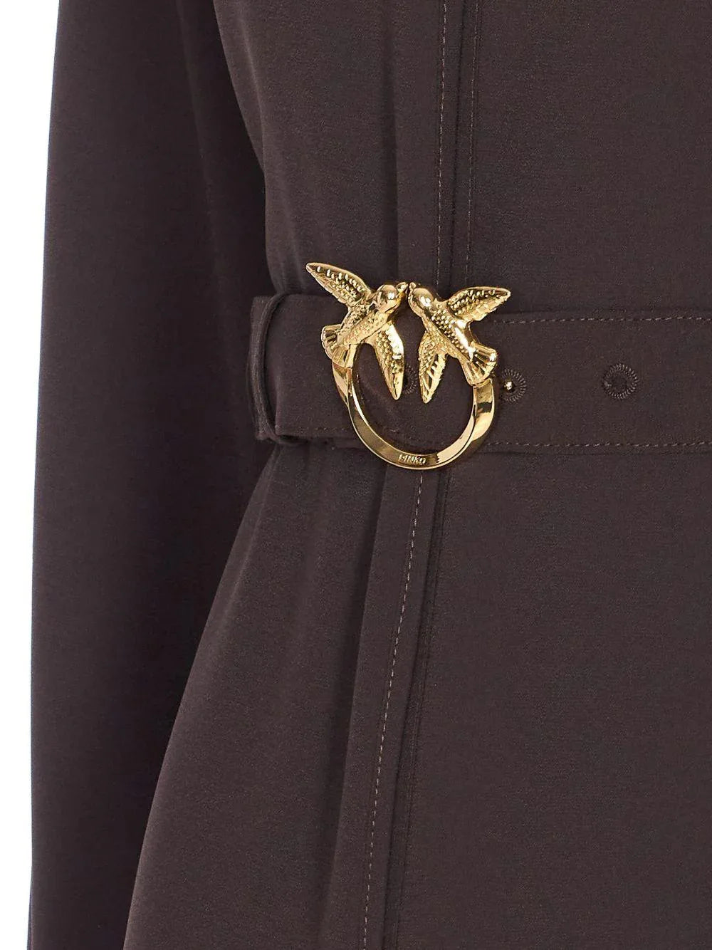 Abito marrone con cintura decorata - Preludio Moda