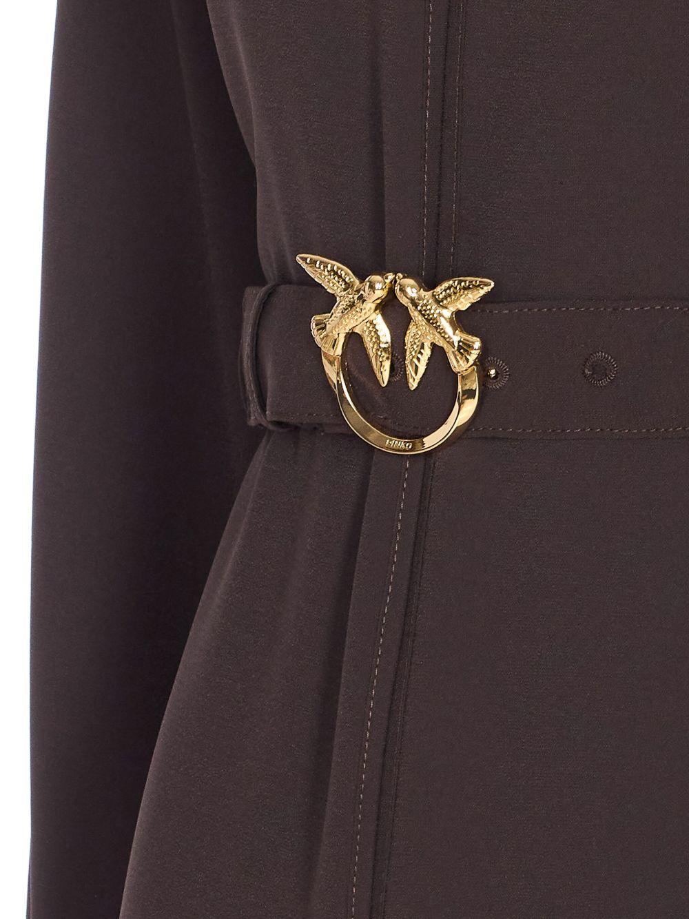 Abito marrone con cintura decorata 105586A2QW M04 PINKO