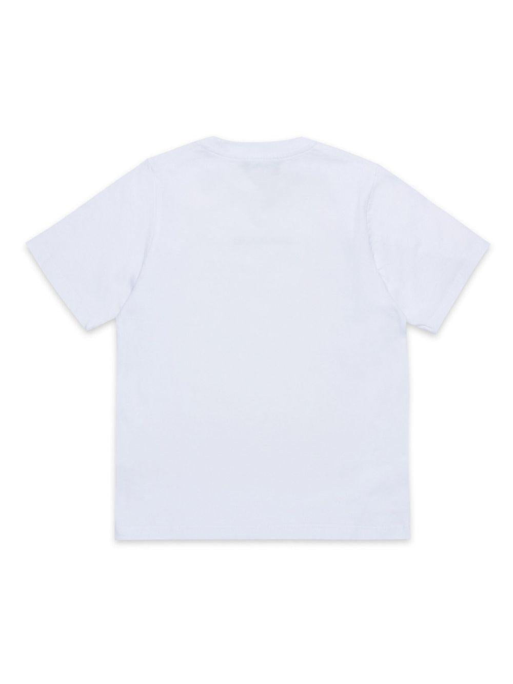 T-shirt Bianca con Stampa Frontale DQ2823D004G DQ100 DSQUARED KIDS